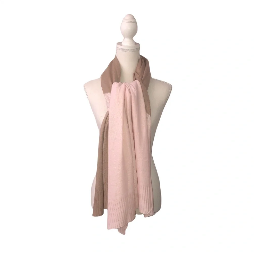A NEW DAY Blanket Scarf Women's O/S Pink Tan Oversized Scarves Color Block